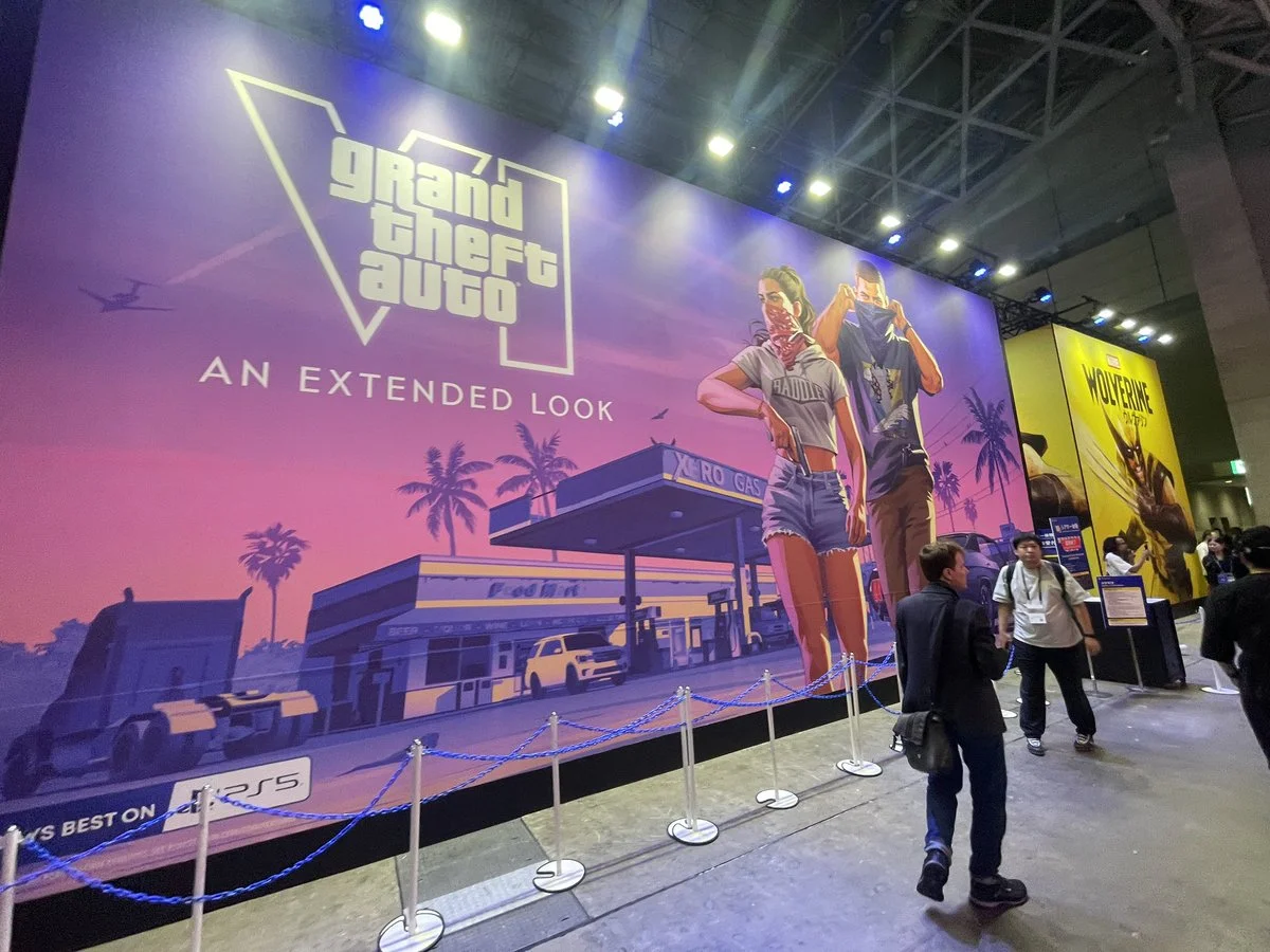 The GTA VI presentation at PlayStation’s Tokyo Game Show booth.